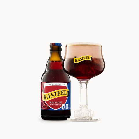 garrafa cerveja Kasteel Rouge o.o% 33cl + Copo