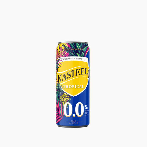 cerveja belga sem álcool Kasteel Tropical 0.0% lata 33cl