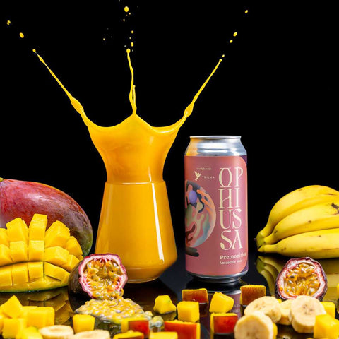 Ophiussa Premonition lata 44cl + Copo context banana, maracuja e manga