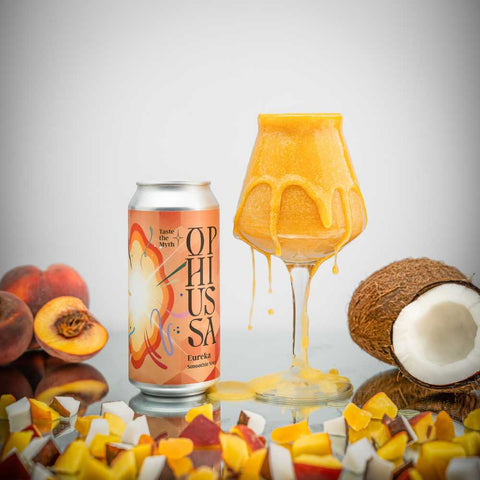 Ophiussa Eureka lata 44cl + Copo + pessssego + coco
