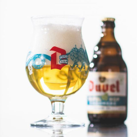 Copo e garrafa Duvel Tripel Hop Cashmere