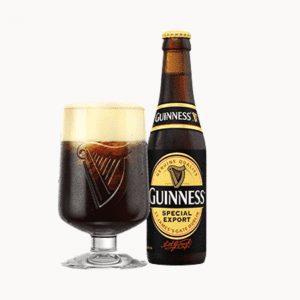 Garrafa e Copo cerveja guinness special export 33 cl